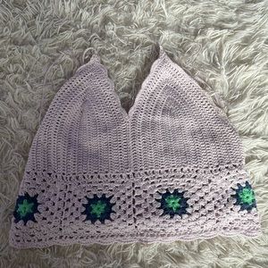 purple knit flower summer top from aerie!!